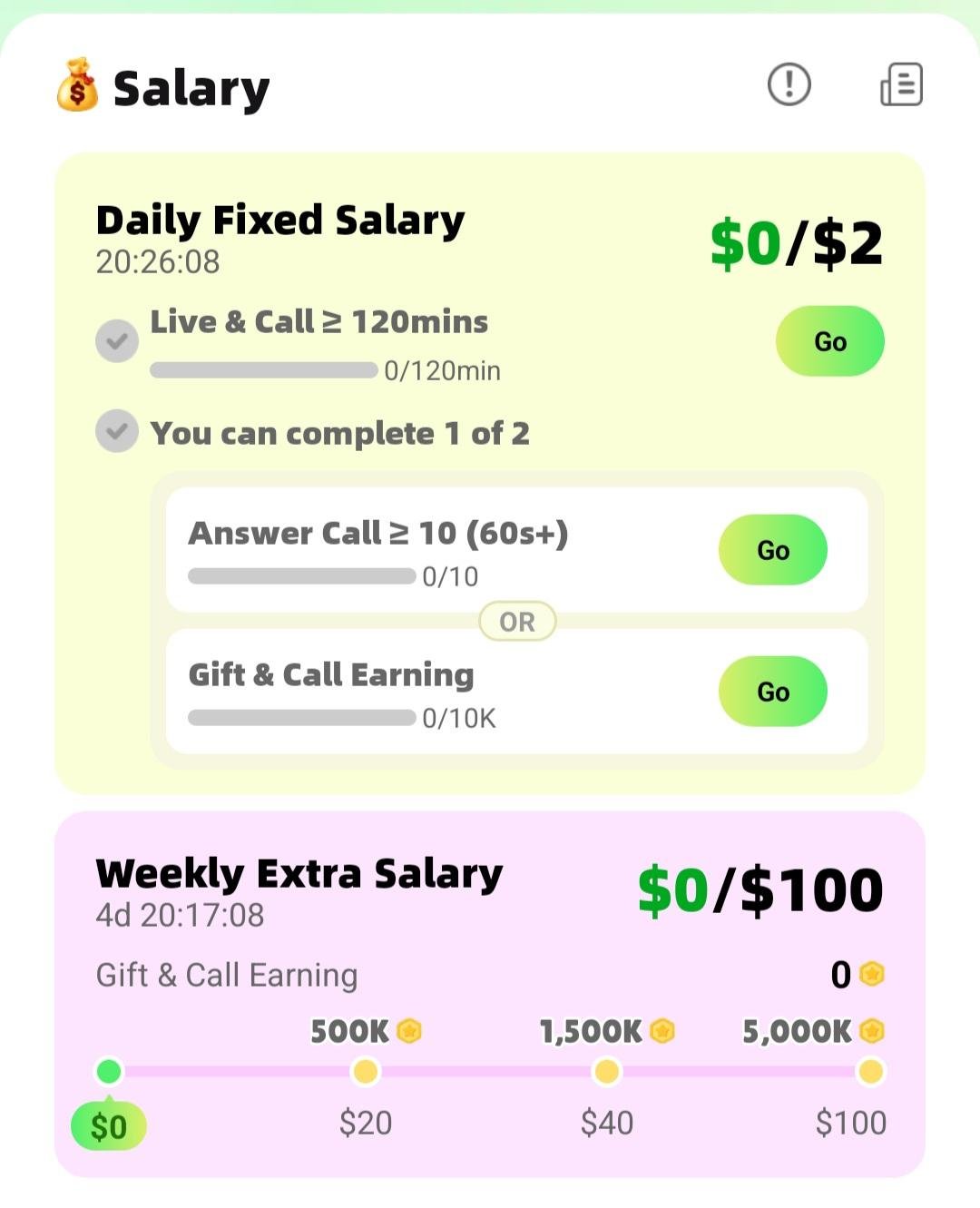 Recho Live host invitation task screen showing bonus details