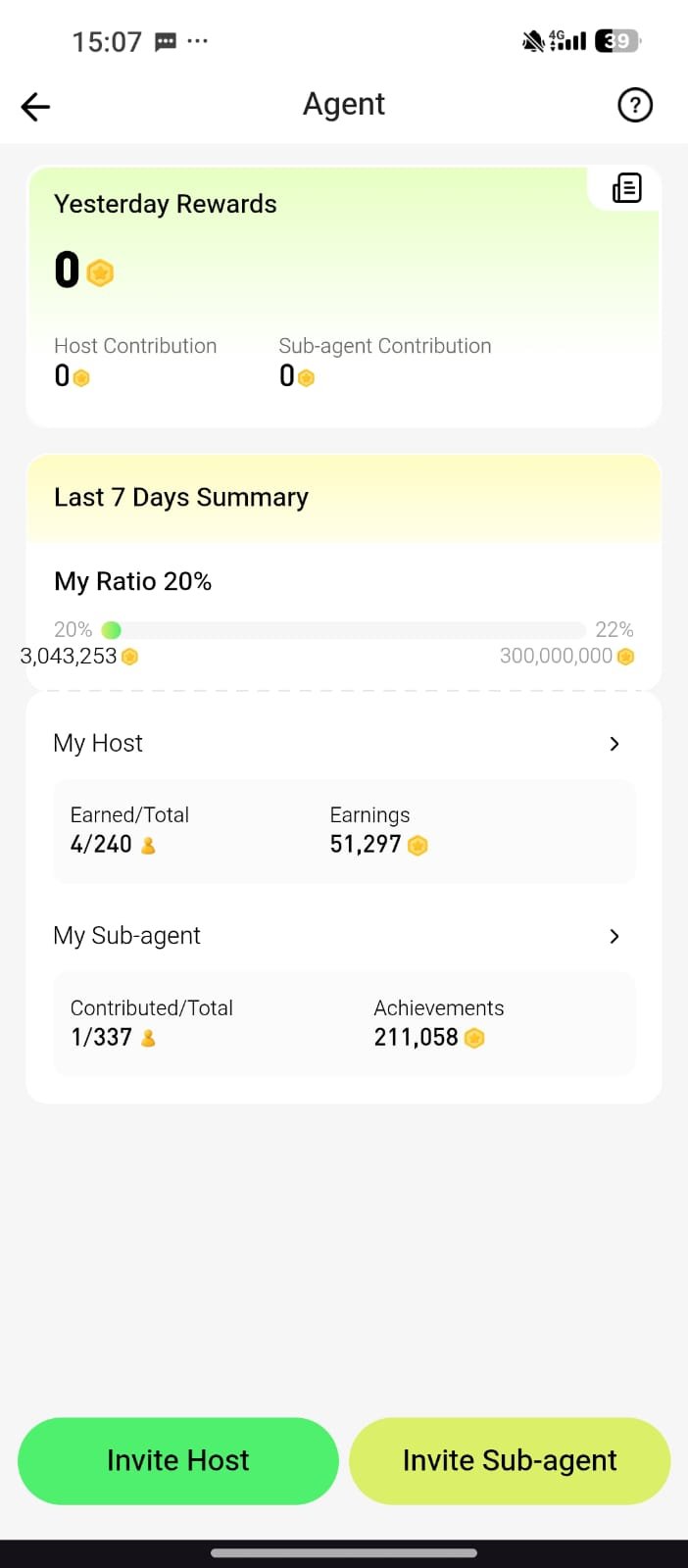 Recho Live agency dashboard illustration showing team growth and earnings overview